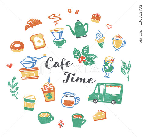 カフェの飲み物と食べ物 カフェの飲み物と食べ物 130312732