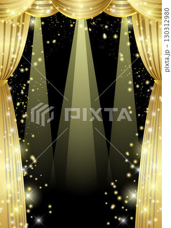 ブラックフライデー背景、幕、スポットライト、かわいい、イラスト、縦 130312980