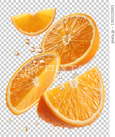 Fresh Orange Slices Isolated on White Background 130313001