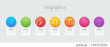 Infographic 7 options design elements for your business data. Vector Illustration. Infographic 7 options design elements for your business data. Vector Illustration. 130313026