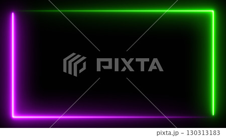 マゼンタとグリーンのネオンのラインフレーム マゼンタとグリーンのネオンのラインフレーム 130313183