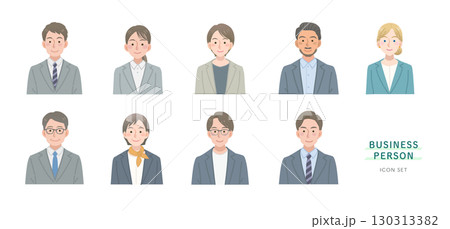 ビジネスパーソンのイラストセット ビジネスパーソンのイラストセット 130313382