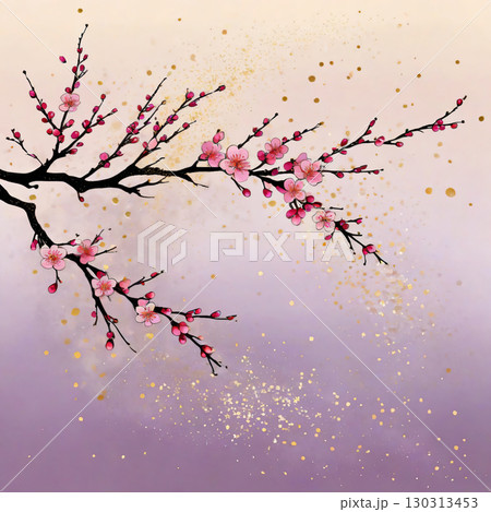 桜の花と雪の降る夜 130313453