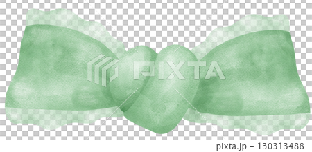 Sage Green Coquette Bow Tie with heart knot Watercolor 130313488
