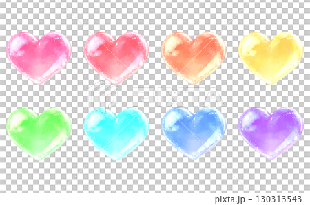 水彩閃閃發光的心型材料集 水彩閃閃發光的心型材料集 130313543