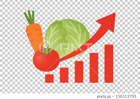 野菜価格の上昇を示すアイコンイラスト 130313705