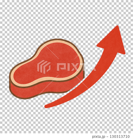 顯示肉價上漲的圖標 130313710