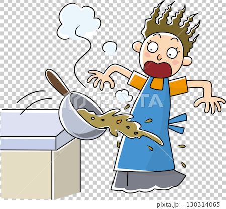 I accidentally dropped a hot pan while cooking. I accidentally dropped a hot pan while cooking. 130314065