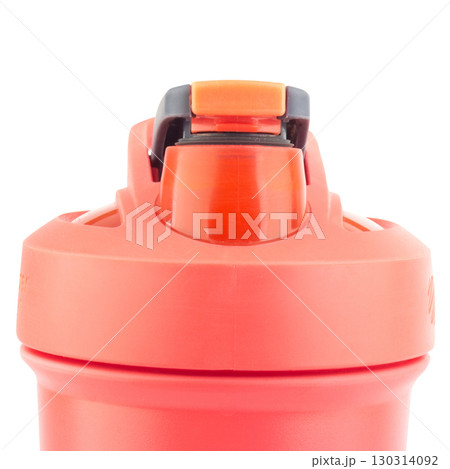 Modern Red Water Bottle on White Background 130314092