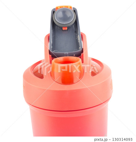 Modern Red Water Bottle on White Background 130314093
