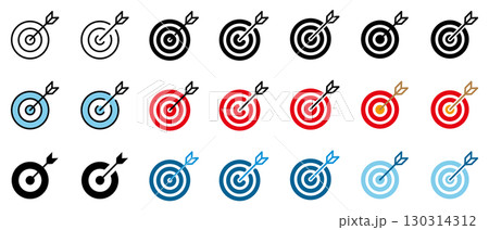 ターゲット　アイコン　的　まと　ベクター　イラスト　セット	 130314312
