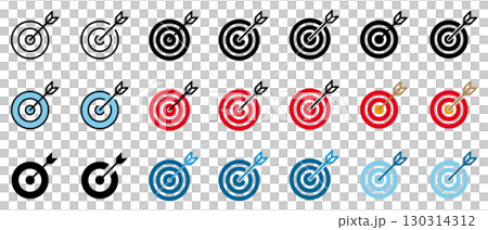 ターゲット　アイコン　的　まと　ベクター　イラスト　セット	 130314312