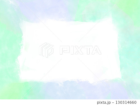 淡い緑の水彩テクスチャのフレーム 130314660