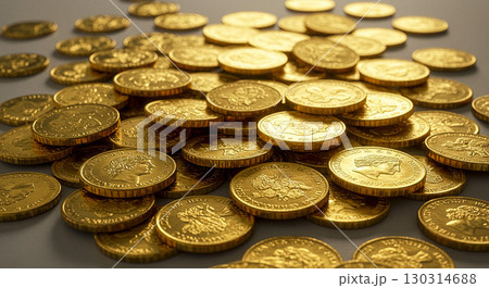 たくさんの金貨のイメージ AI生成画像 130314688