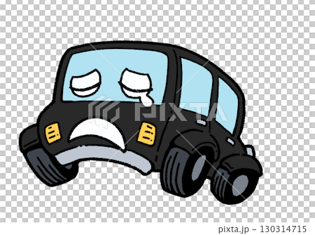 しょんぼりな車(黒) 130314715