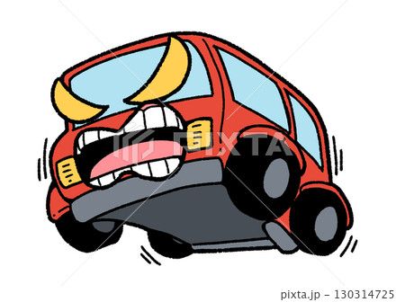 怒っている車(赤) 130314725