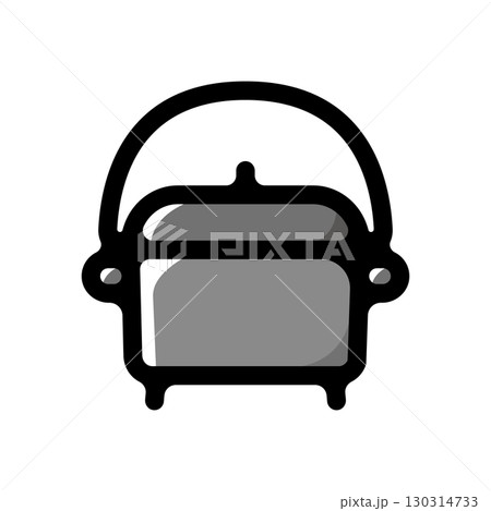 ダッチオーブンのイラストアイコン(キャンプ・道具・アウトドア素材) ダッチオーブンのイラストアイコン(キャンプ・道具・アウトドア素材) 130314733