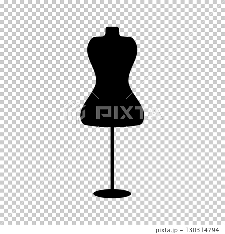 Mannequin women body silhouette vector illustration. Flat icon for tailor, dress maker or fashion designer logo Mannequin women body silhouette vector illustration. Flat icon for tailor, dress maker or fashion designer logo 130314794