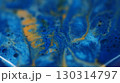 Ripple paint. Shiny fluid. Blur blue yellow color water texture dust ink bubble spreading on abstract creative acrylic background. 130314797