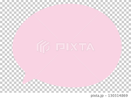對話泡泡，鬆散的，橢圓形的，手寫的，粉紅色的，單一 130314869