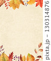 Autumn leaves watercolor background. 130314876
