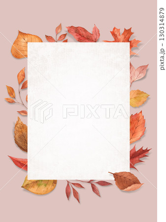 Autumn leaves watercolor background. 130314879