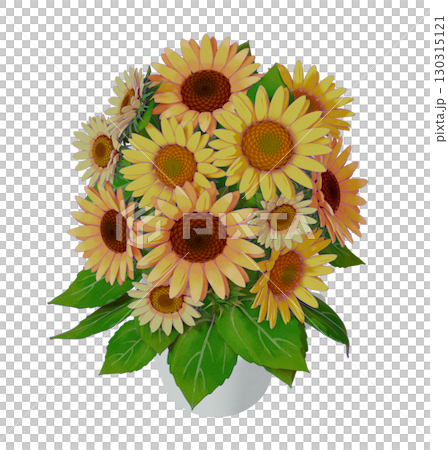 ひまわりと花瓶アレンジメント 夏のインテリア 130315121