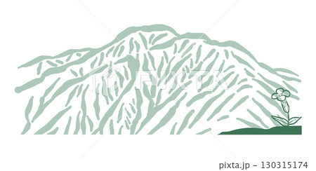 リンドウ（アカイシリンドウ）の花咲く赤石岳。日本の南アルプス国立公園の赤石山脈の景色。 130315174