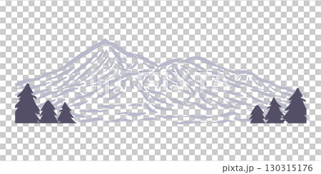 日本の山より、磐梯山。手描きで描いた山の景色。Mount Bandai 130315176