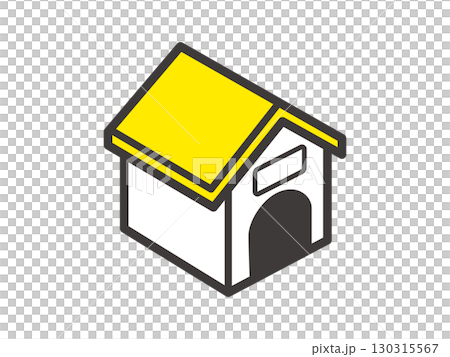 等距線畫狗屋向量插圖 等距線畫狗屋向量插圖 130315567