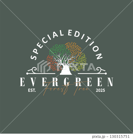 tree silhouette concept children playground logo natural tree concept as a playground and green forest tree nature as a product brand symbol or poster illustration template 130315751