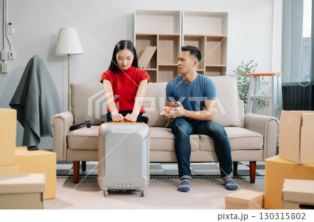Asian couples are desperate and disappointed after marriage. Husband and wife are sad, upset and frustrated after quarrels. family problem, teenage love. Asian couples are desperate and disappointed after marriage. Husband and wife are sad, upset and frustrated after quarrels. family problem, teenage love. 130315802