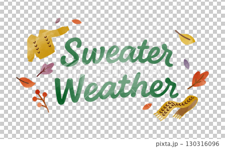 Sweater Weather English phrase (Watercolor Autumn Design) 130316096