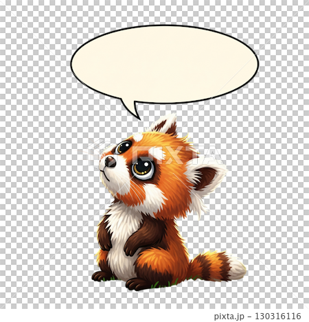Cute red panda with speech bubble 130316116
