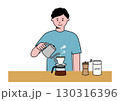 コーヒーを淹れる_男性 130316396