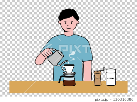 Men making coffee 130316396