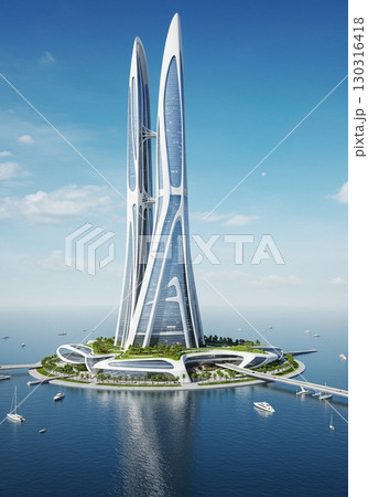 【AI生成】近未来の高層建築物 9647328 130316418