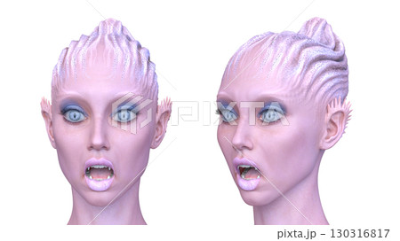 女性エイリアンの顔 130316817