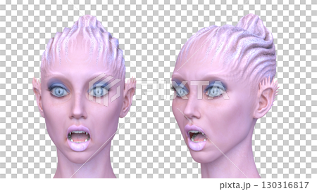 女性エイリアンの顔 130316817