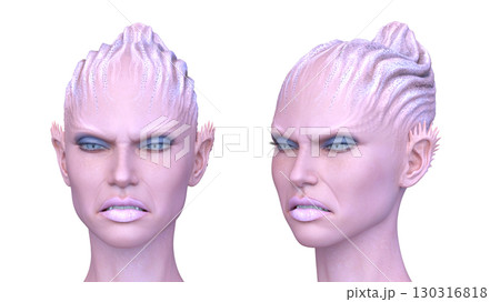 女性エイリアンの顔 130316818