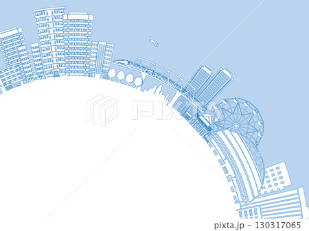 街並みのシルエットイラスト. 大都市のイメージイラスト. 130317065