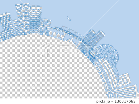 街並みのシルエットイラスト. 大都市のイメージイラスト. 130317065