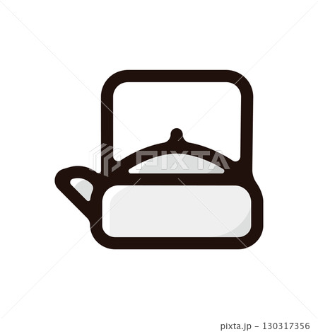 ケトル、やかんのイラストアイコン（キッチン・道具・アウトドア素材） 130317356