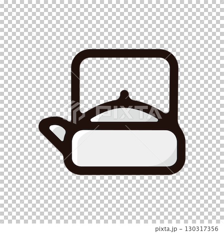 ケトル、やかんのイラストアイコン（キッチン・道具・アウトドア素材） 130317356