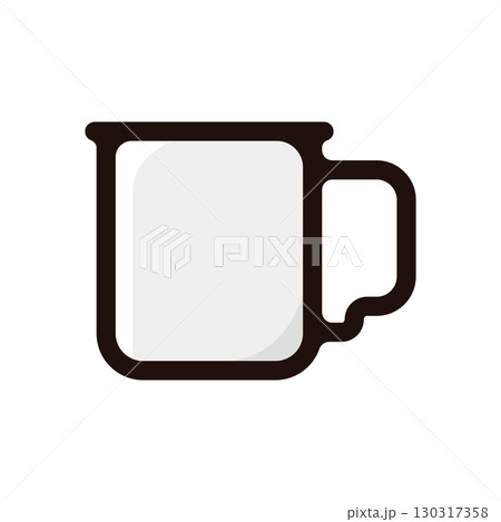 マグカップ、キャンプマグのイラストアイコン（キッチン・道具・アウトドア素材） 130317358