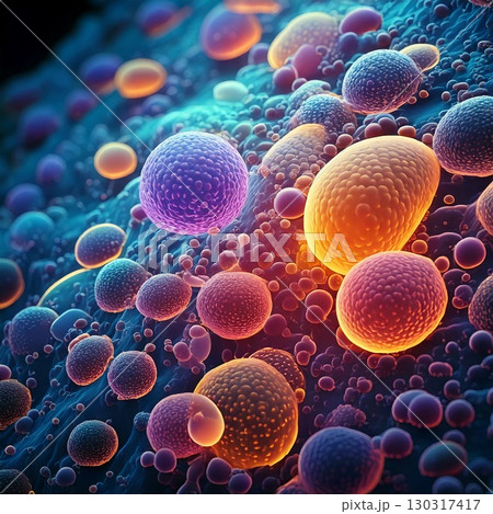 バイオを感じさせる顕微鏡風の背景素材 130317417