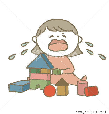 おもちゃで遊ぶ子供 ピンク おもちゃで遊ぶ子供 ピンク 130317481