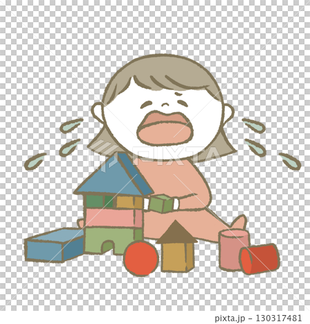 おもちゃで遊ぶ子供 ピンク おもちゃで遊ぶ子供 ピンク 130317481