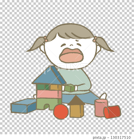 孩子玩玩具，淺藍色 130317510