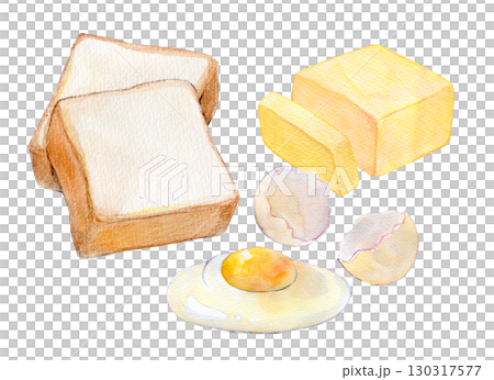 Watercolor illustration, hand-drawn illustration, rising prices, ingredients 130317577